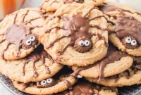 Frightfully Delicious Peanut Butter Spider Cookies