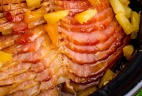 Slow Cooker Brown Sugar Pineapple Glazed Ham
