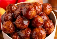 Crockpot Apple Butter Comfort Meatballs
