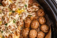 Hearty Slow Cooker French Onion Meatballs