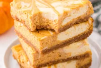 Pumpkin Swirl Cheesecake Bars Creamy Spiced