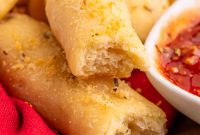 Easy Buttery Garlic Parmesan Breadsticks Two Ingredients
