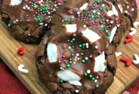 Warm & Gooey Hot Cocoa Marshmallow Cookies