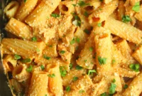 Easy Slow Cooker Creamy Chicken Rigatoni