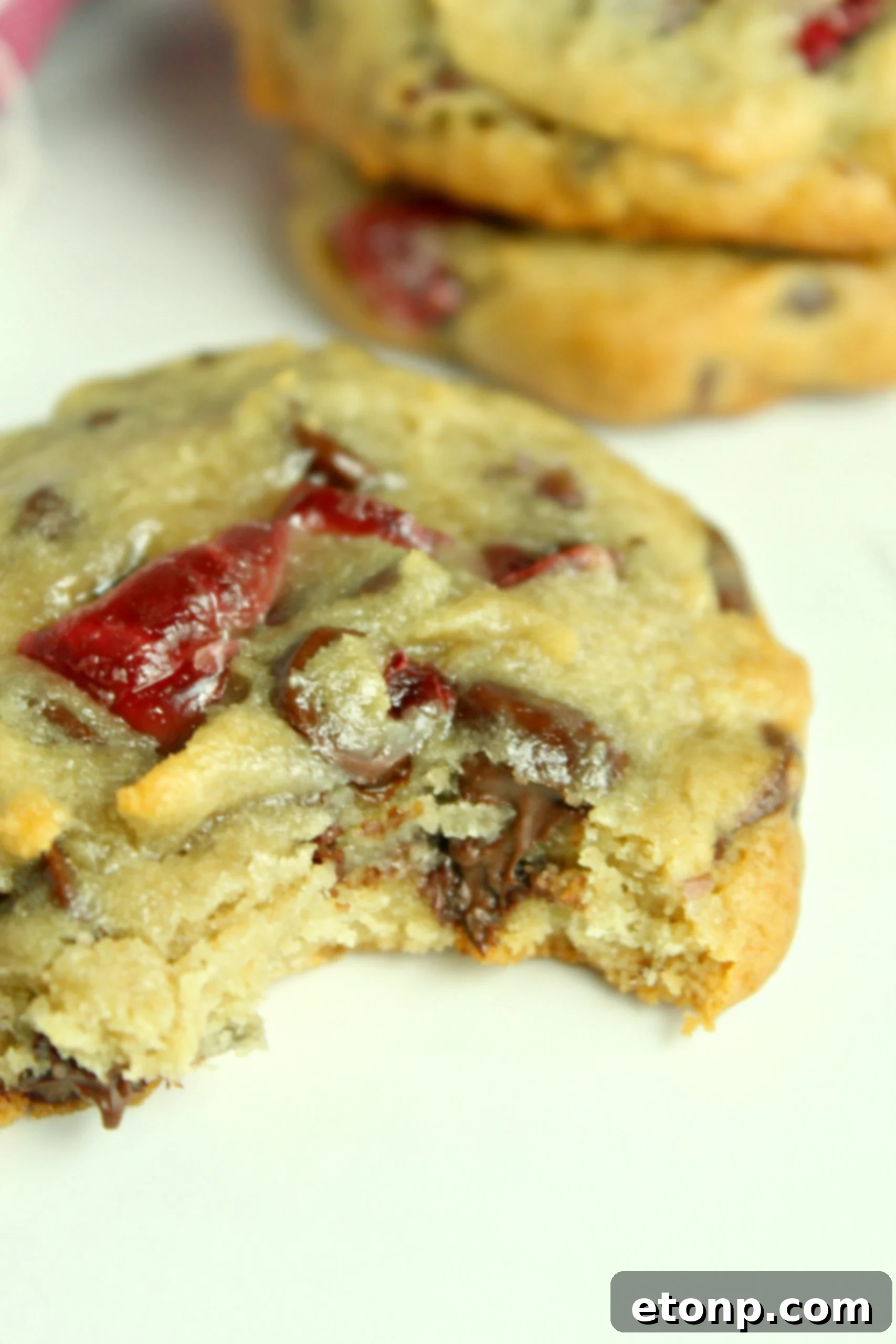 Cherry Garcia Cookies on a cooling rack