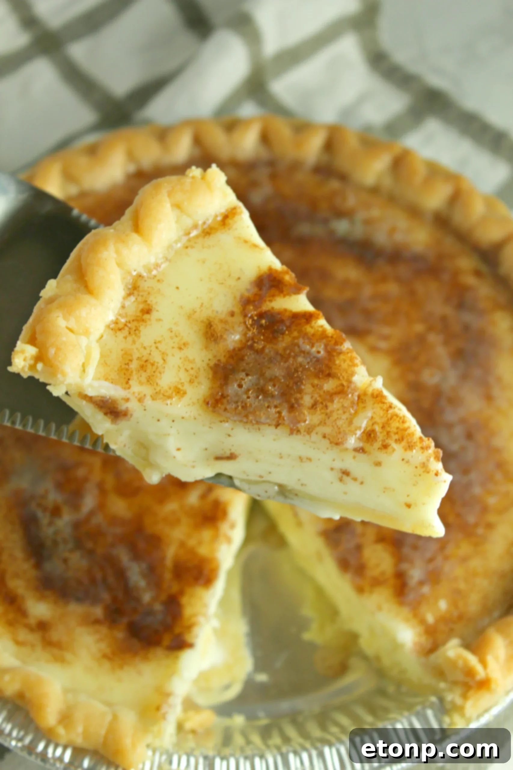 The ultimate Sugar Cream Pie, perfectly baked and garnished