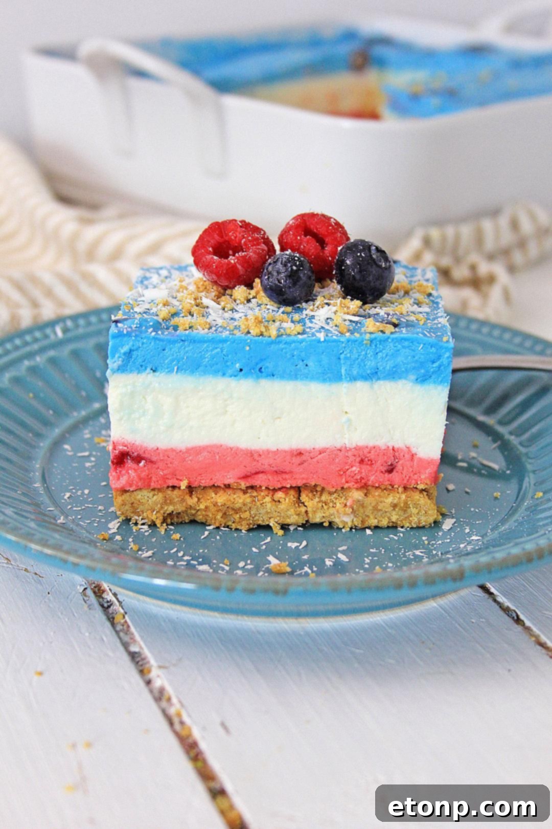 A close-up of the top layer of berries, adding freshness and flavor.