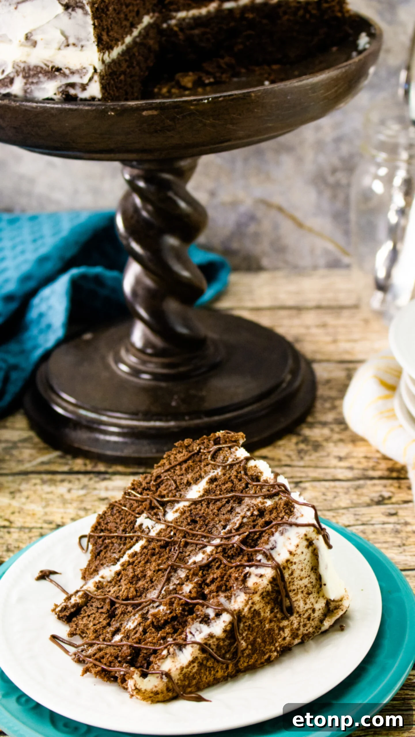 A close-up of the Kahlua Buttercream, demonstrating its creamy texture, ready to be spread.