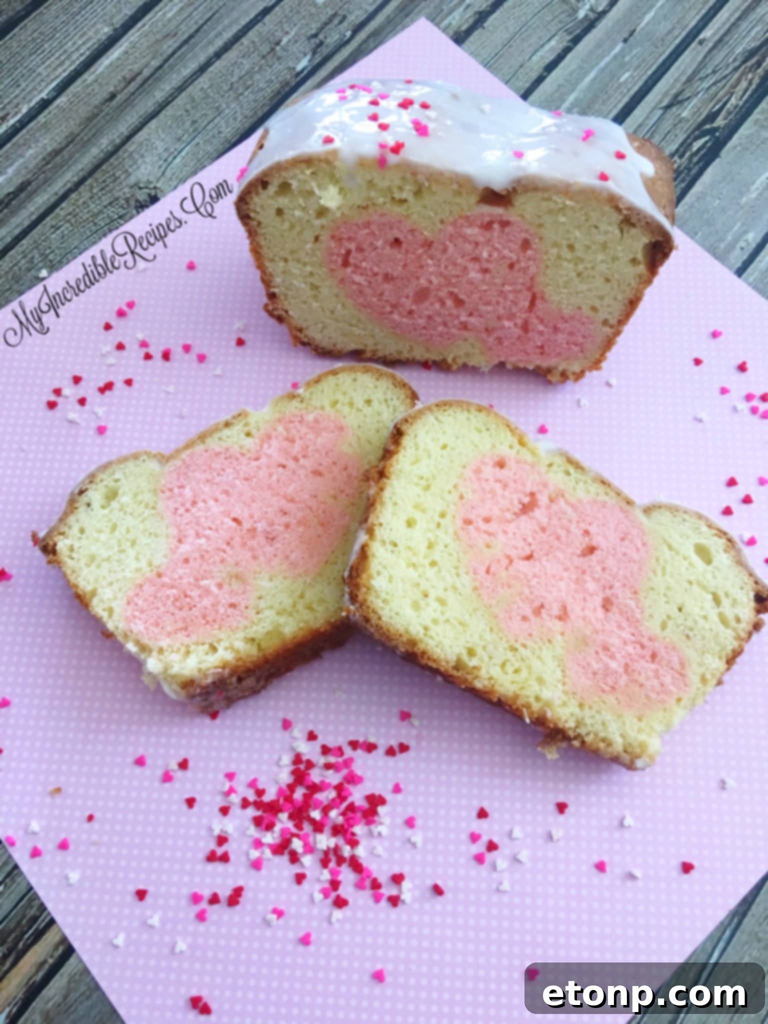 Peek-a-Boo Heart Pound Cake for Valentine's Day