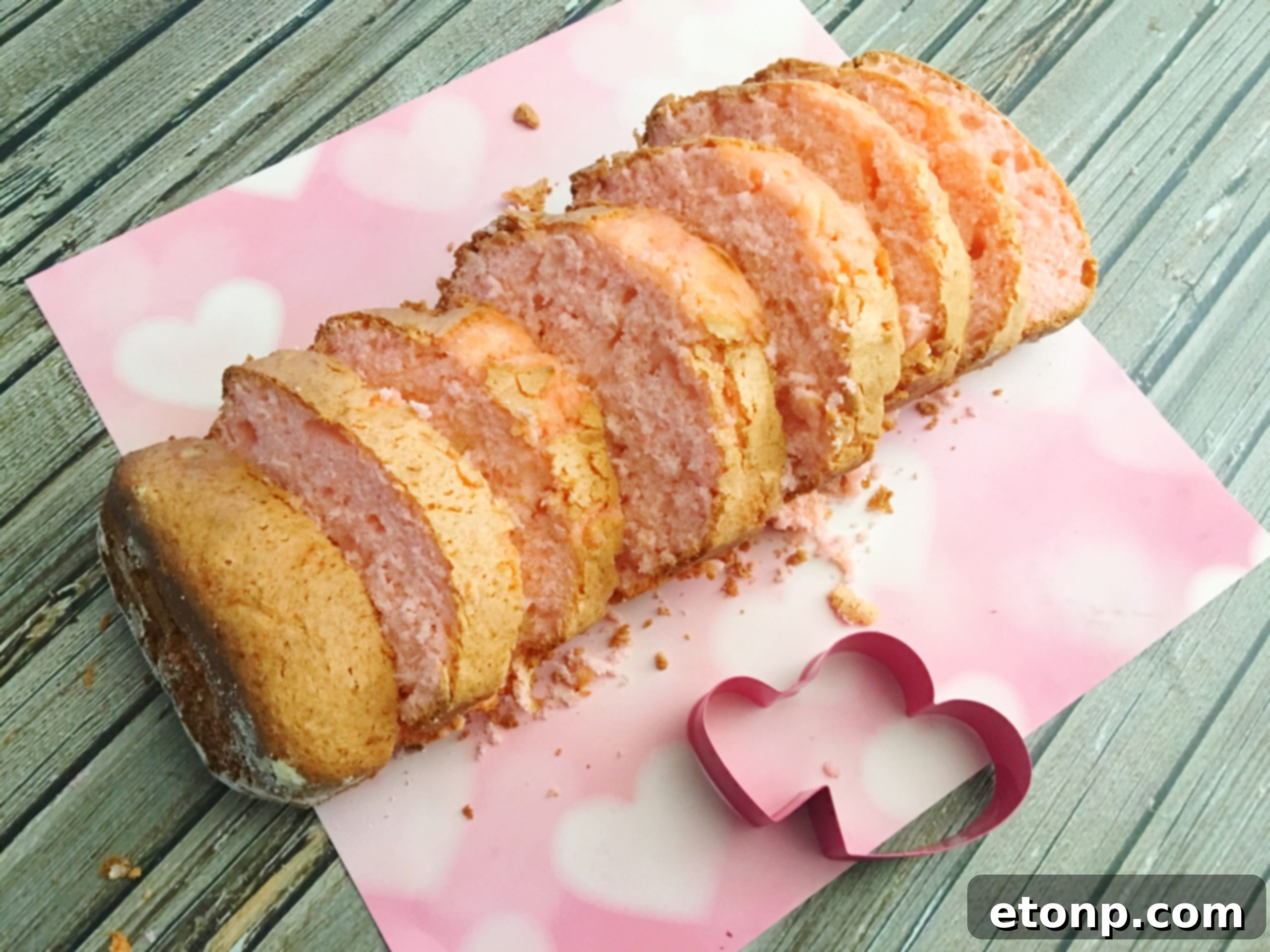 First pound cake baked for heart shapes