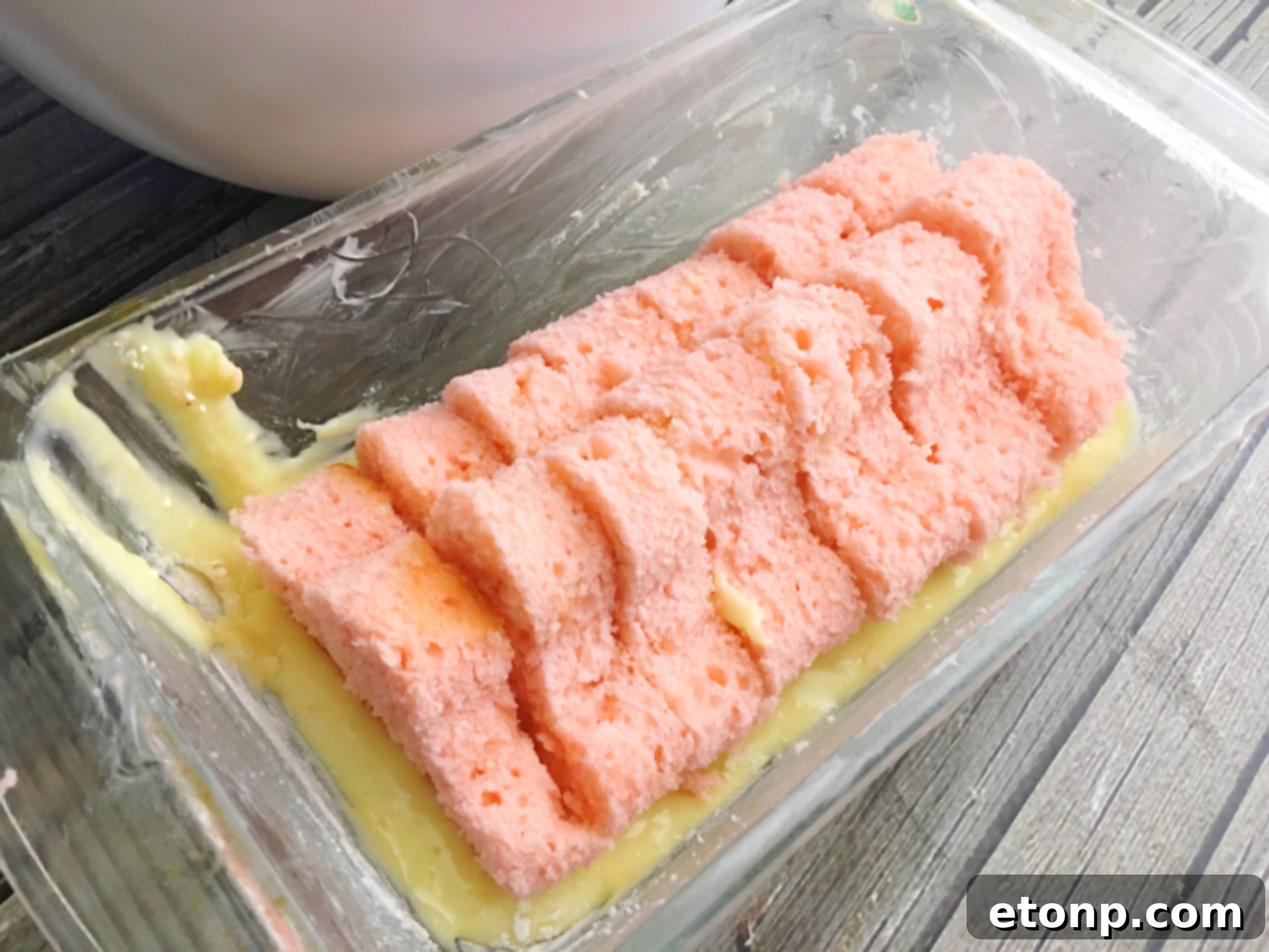 More pink food coloring added to batter
