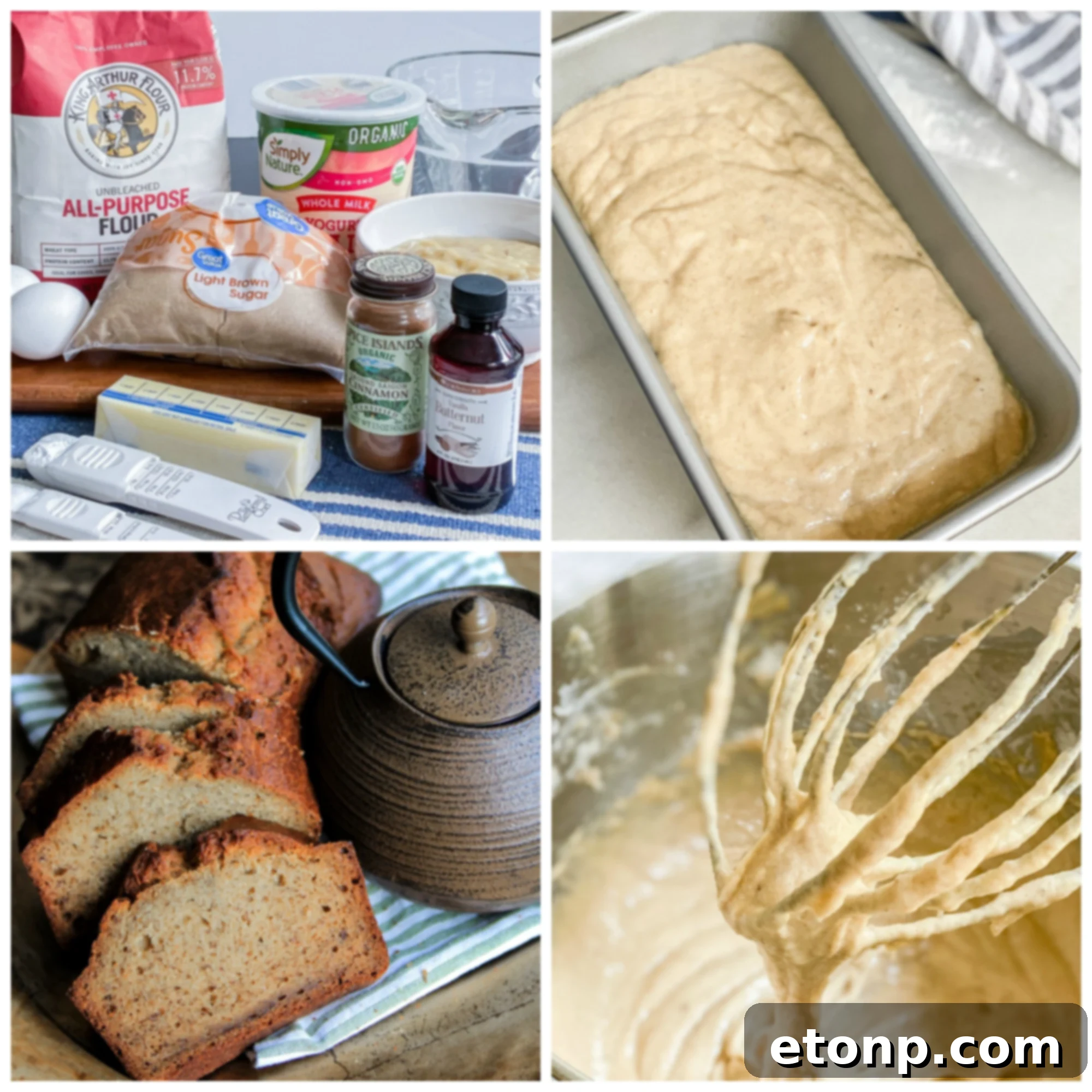 Close-up of a warm, golden-brown banana bread loaf, showing its delightful texture and inviting aroma.