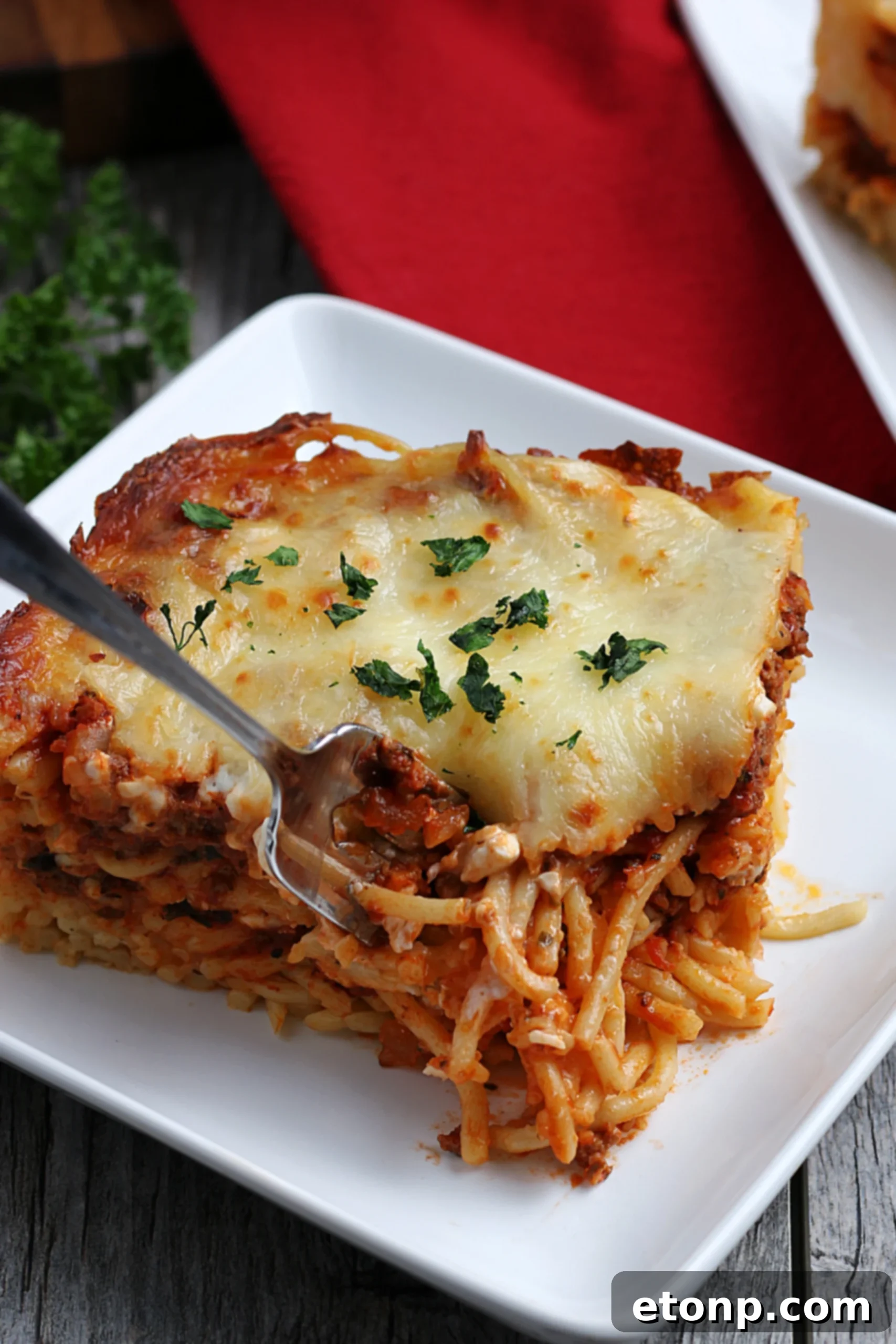 Rich Beef and Melted Cheese Baked Spaghetti 2 Delicious Cheesy Beefy Baked Spaghetti, a perfect comfort food casserole