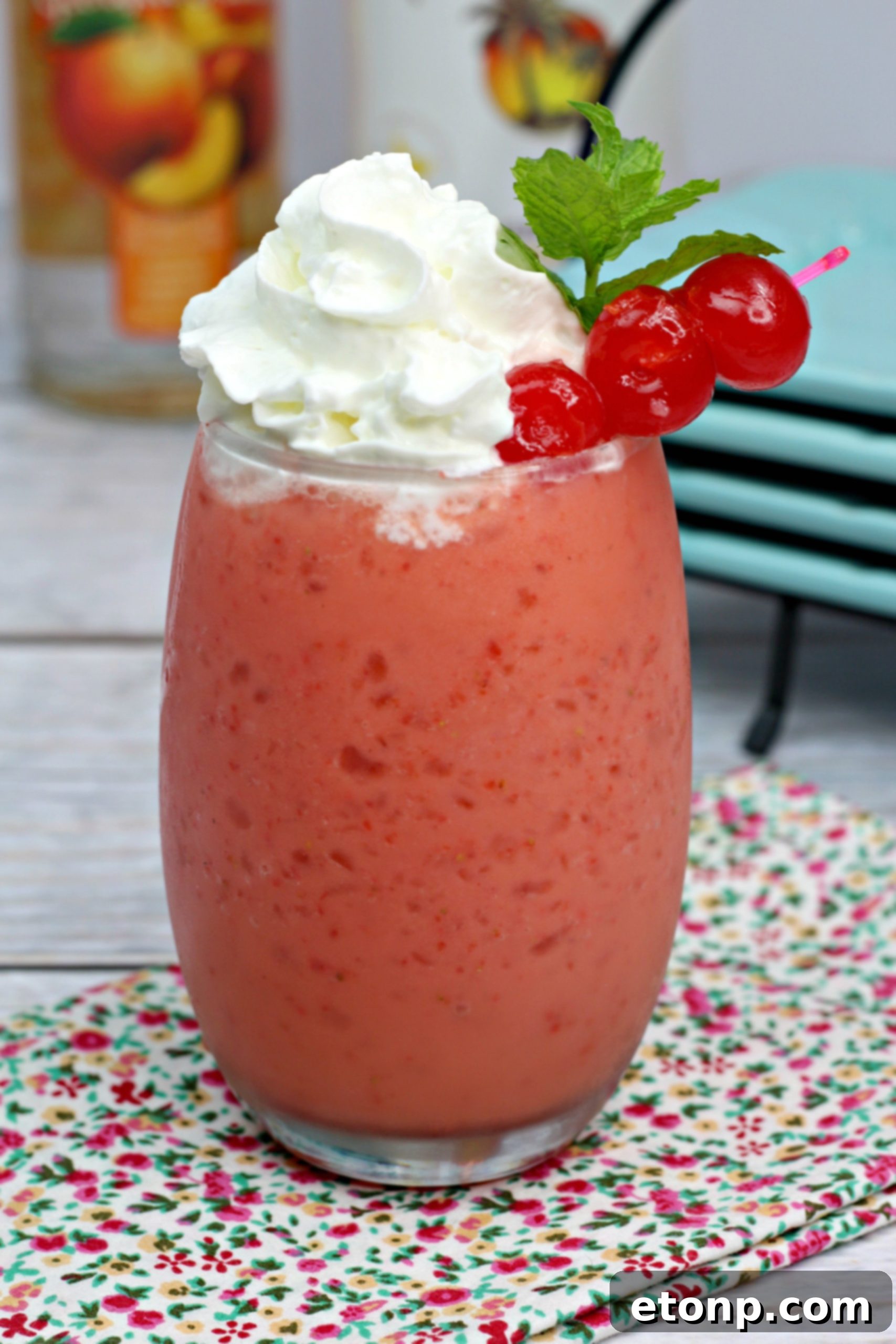 Another perspective of the delicious Pink Panties Cocktail, emphasizing its festive and inviting appearance