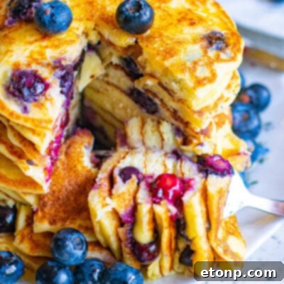 Blueberry Cream Cheese Pancakes
