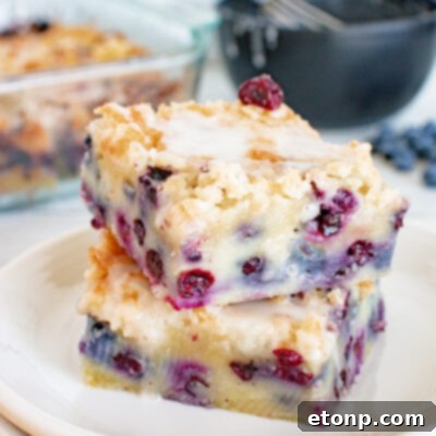 Blueberry Muffin Cake with Streusel Topping & Vanilla Glaze