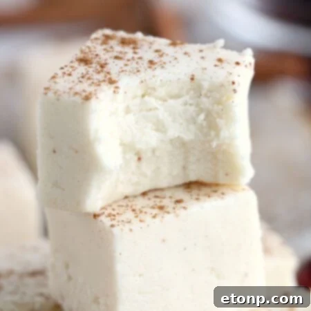 Final creamy eggnog fudge