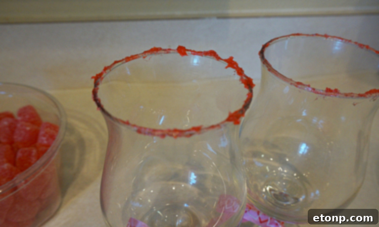 Ingredients laid out for making the Red Hot Love cocktail