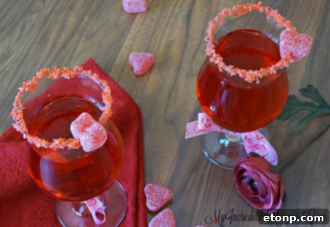 Red Hot Love cocktails being served for a romantic evening