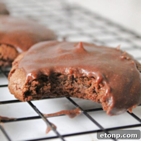 Delicious Texas Sheet Cake Cookies with smooth chocolate icing.