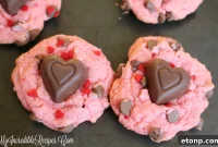 Sweetheart Strawberry Chocolate Chip Cookies