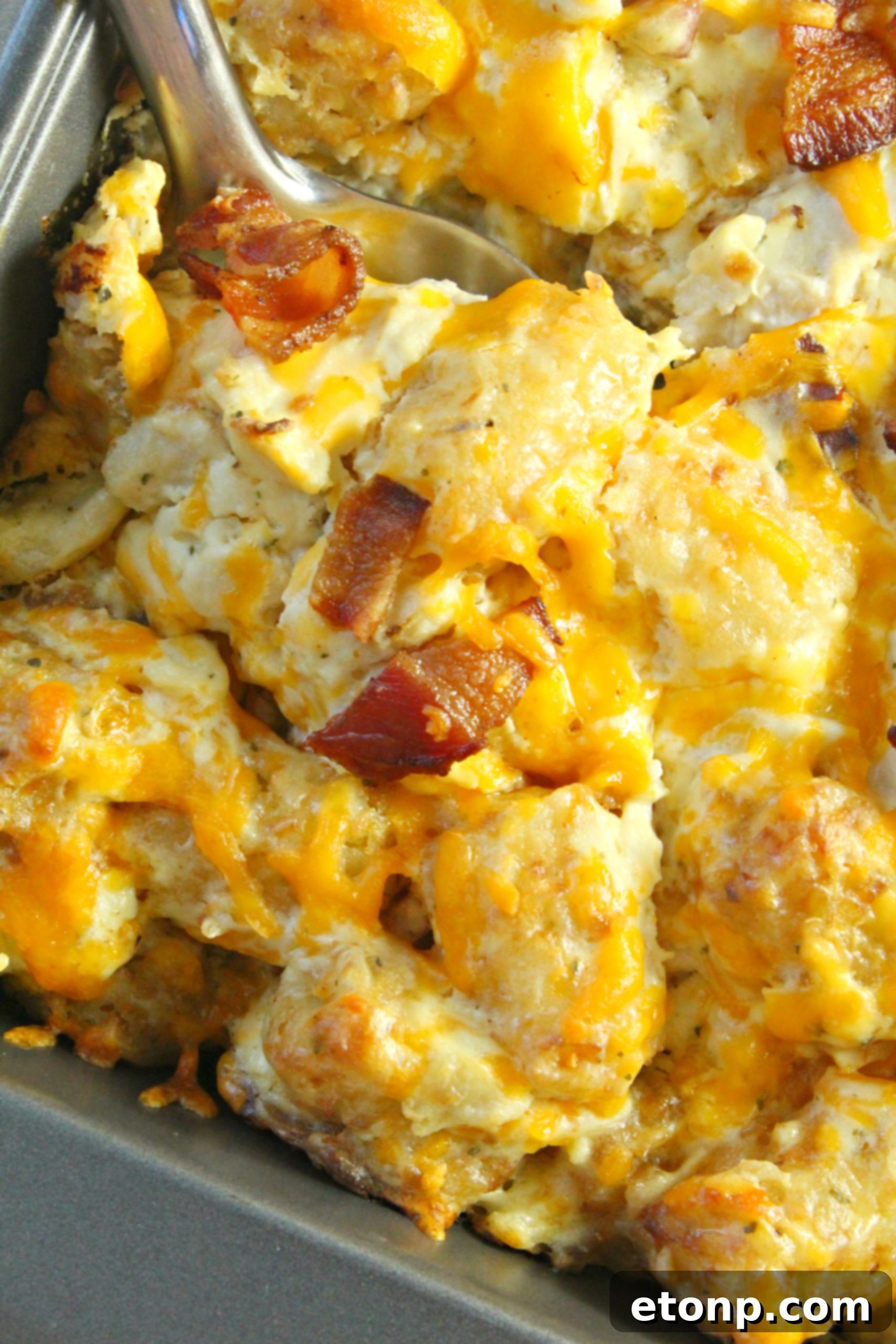 Cooked ground beef in a skillet, demonstrating an alternative meat option for the tater tot casserole.