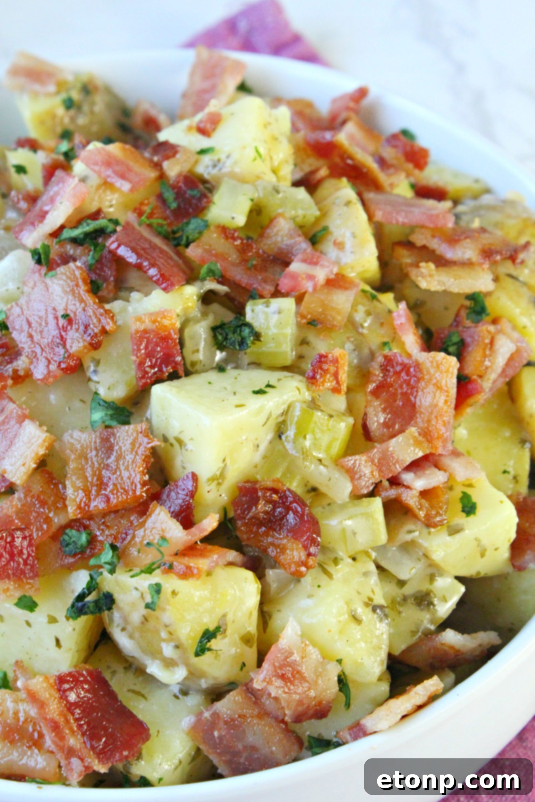 Freezer bags with German Potato Salad portions for long-term storage