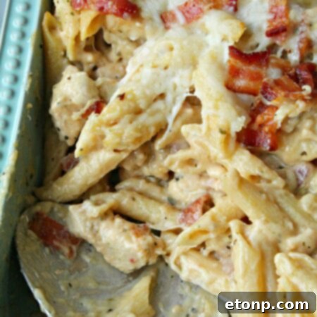 Chicken Bacon Ranch Penne Casserole