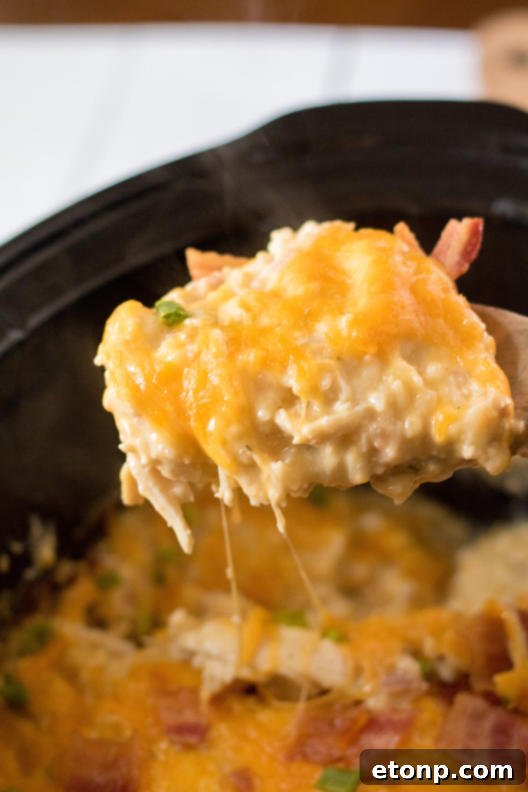 Slow Cooker Cheesy Crack Chicken and Rice with toppings