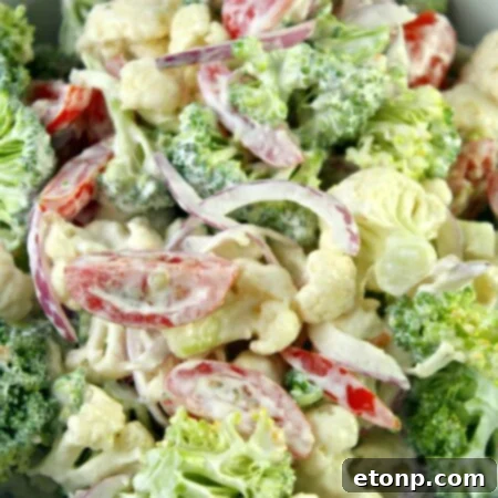 A finished bowl of festive Christmas Salad, showcasing its vibrant colors and delicious appeal.