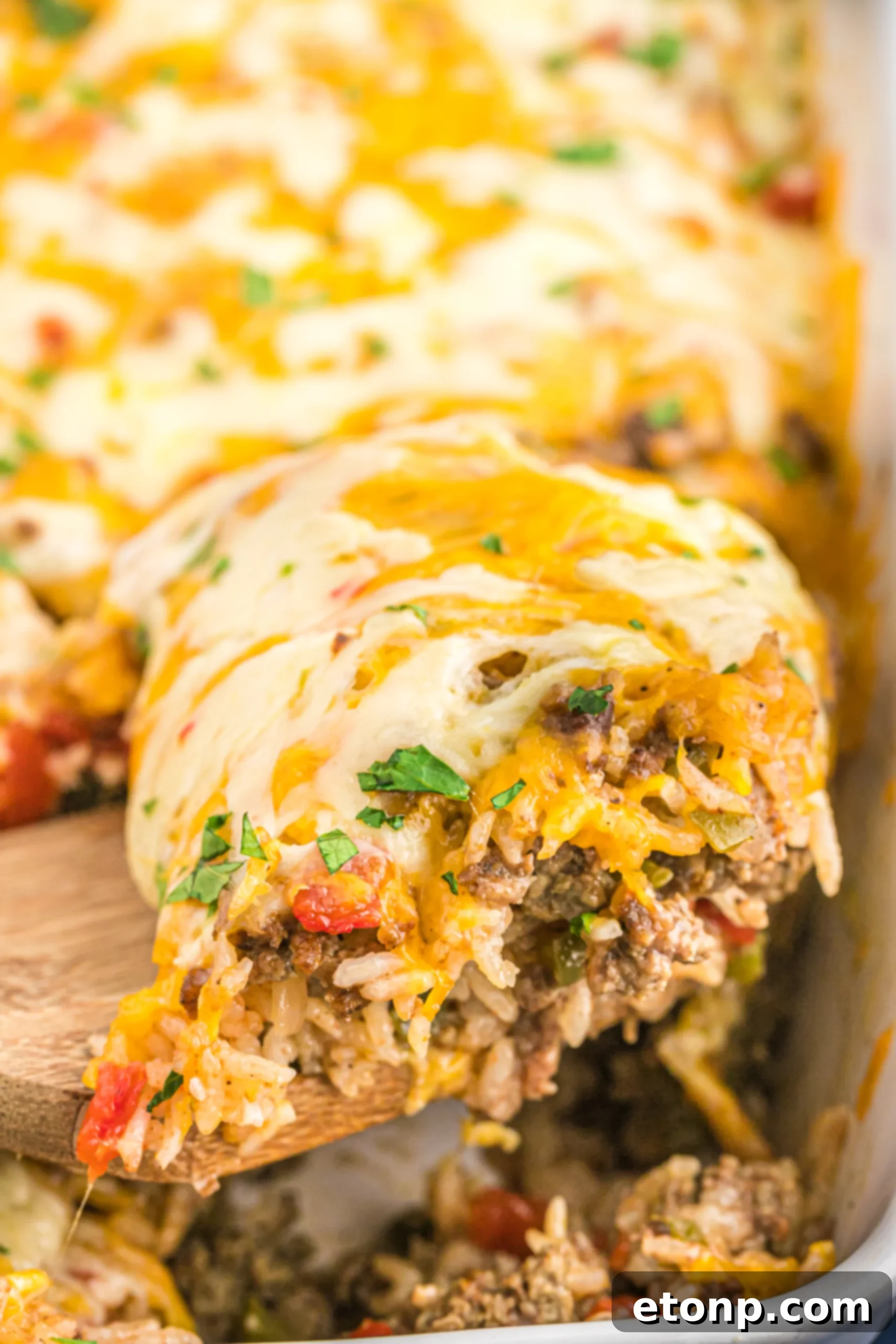 Delicious Stuffed Bell Pepper Casserole ready to serve
