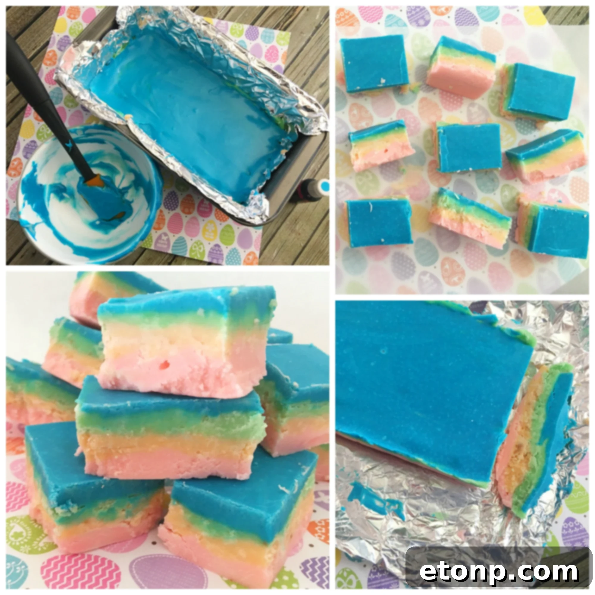 Delicious Unicorn Fudge with colorful bow decorations