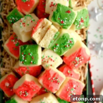 Christmas Sugar Cookie Bites with festive frosting