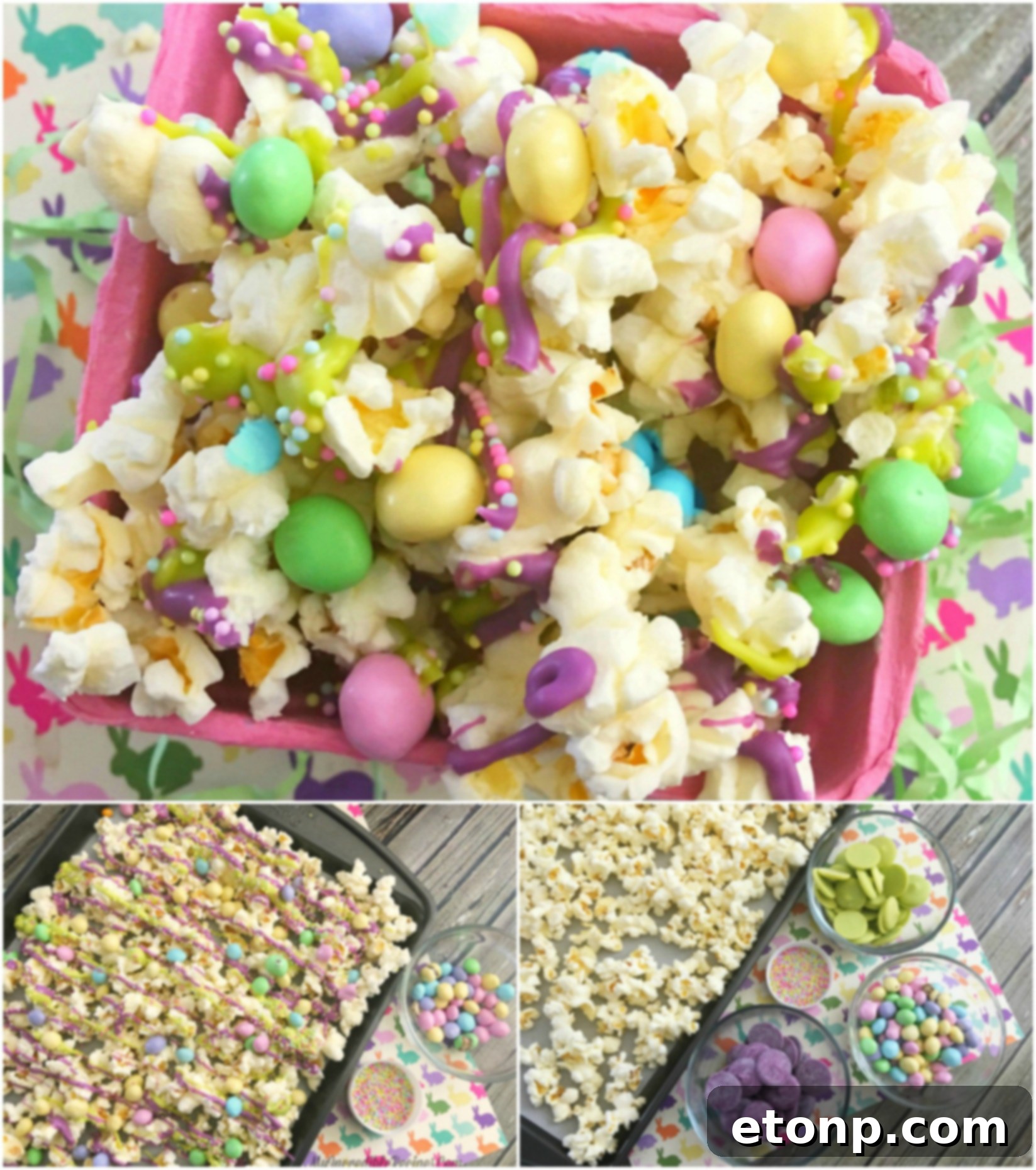 Variety of Bunny Bait pieces, highlighting textures, colors, and the irresistible sweet and crunchy combination