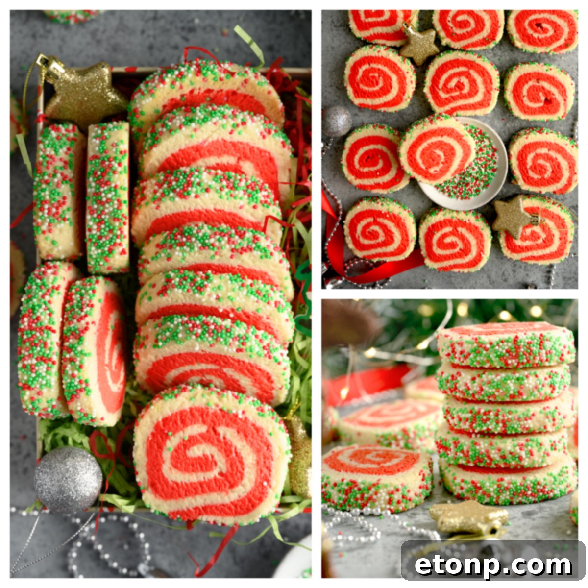 Yuletide Swirl Delights 3 Close-up of baked Christmas Pinwheel Cookies