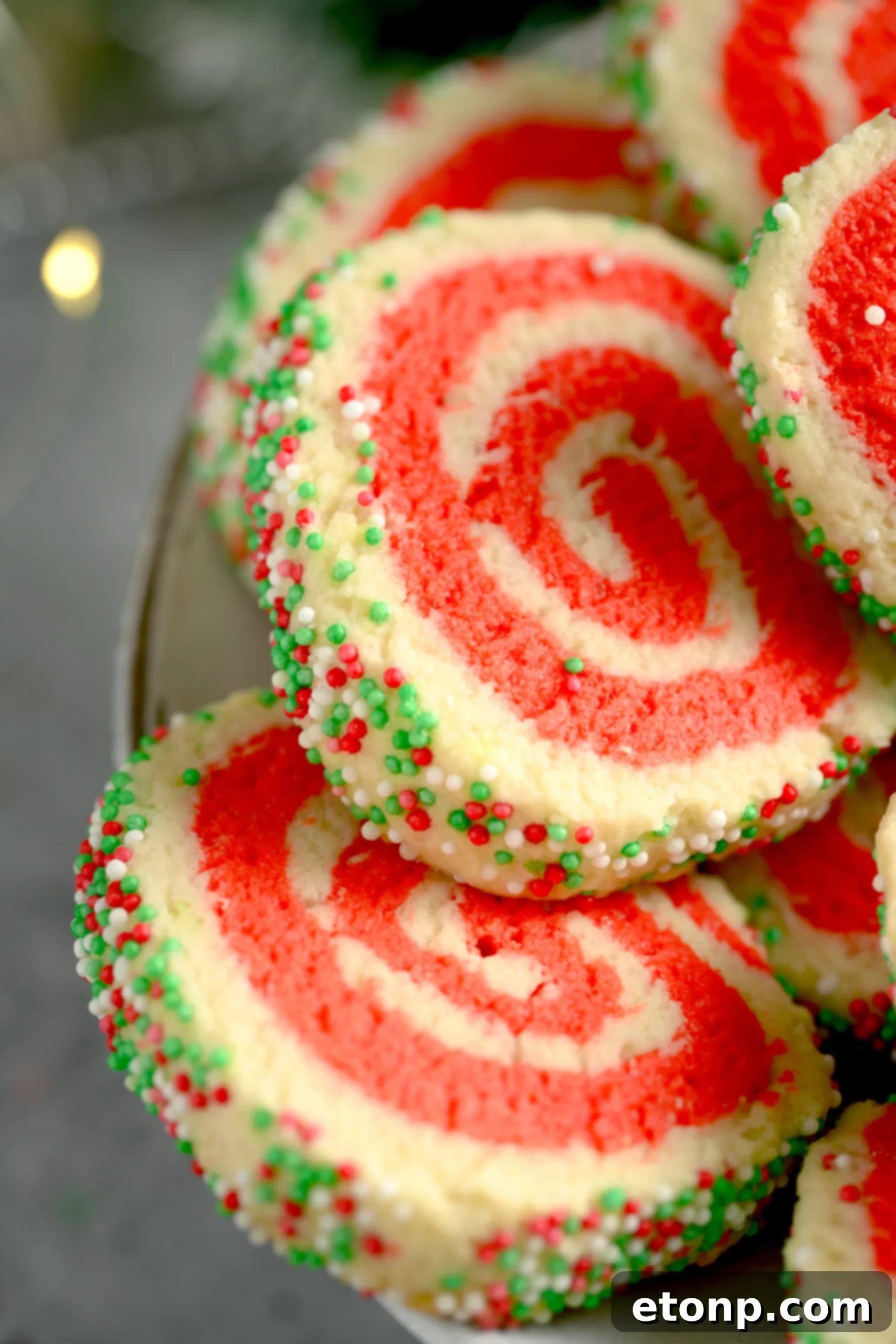 Yuletide Swirl Delights 10 Red food coloring next to cookie dough
