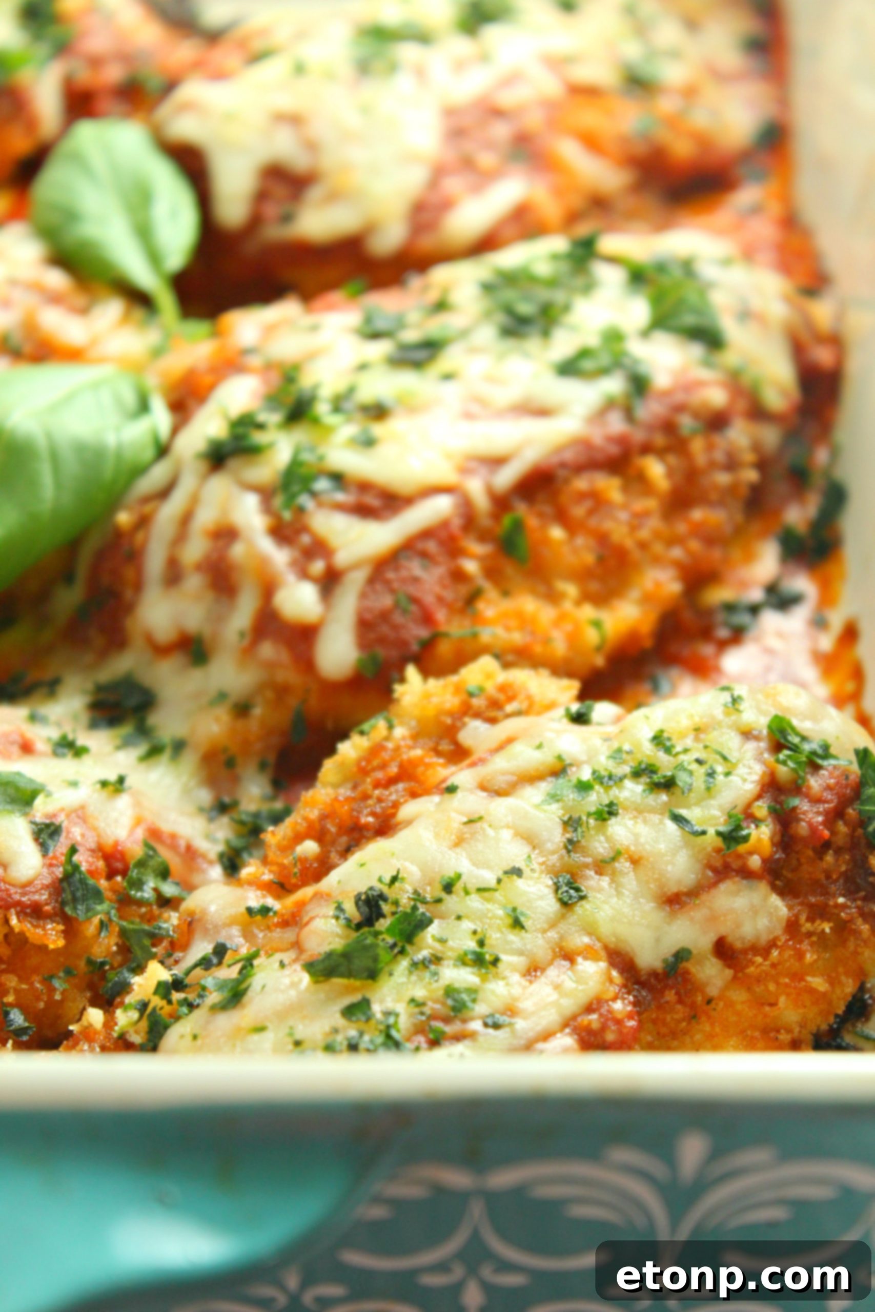 Crispy, Cheesy Chicken Parmesan 6 Frying breaded chicken cutlets for chicken parmesan