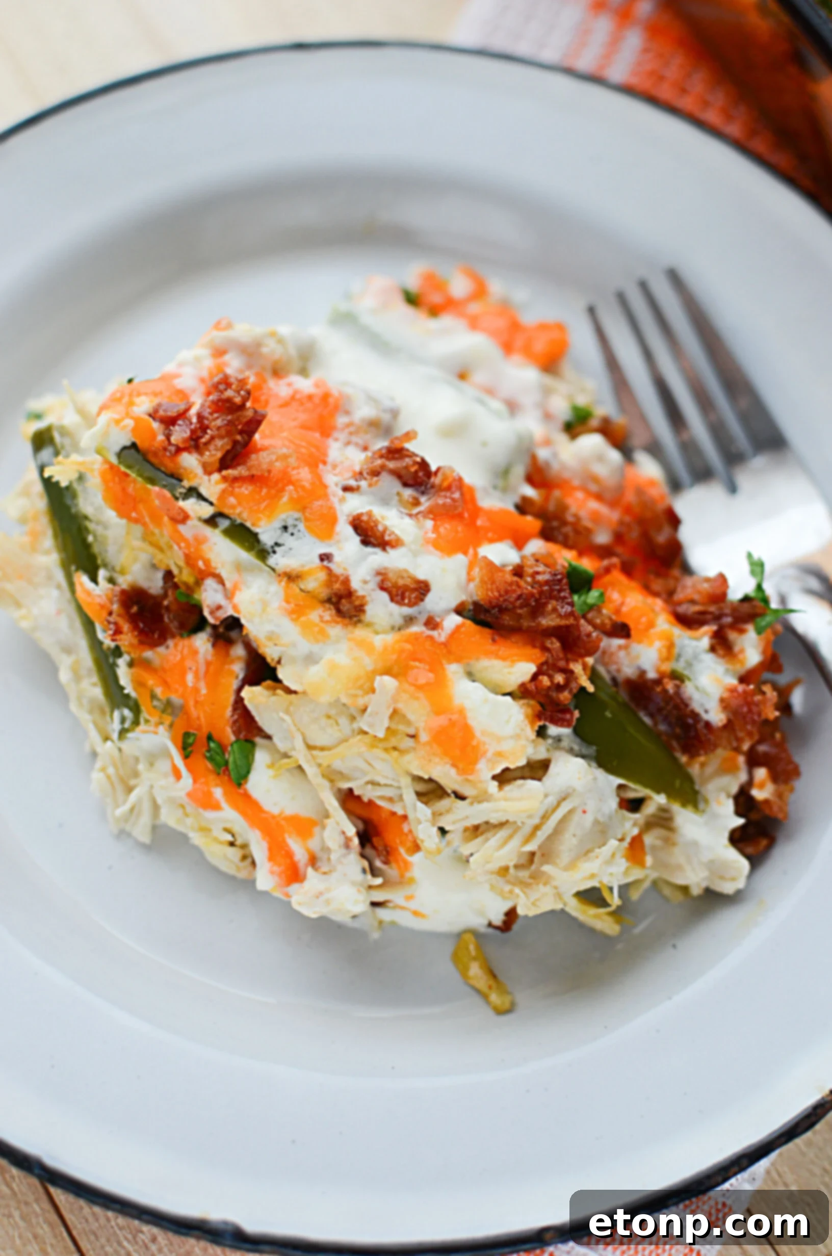 Keto Jalapeño Popper Chicken Bake 7 Sliced raw jalapeno peppers for the casserole