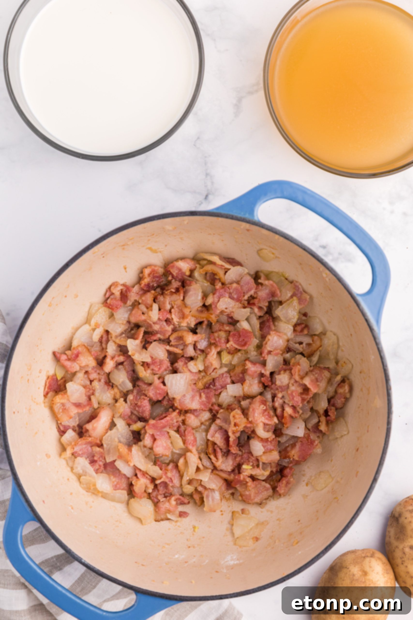 Fresh ingredients for Loaded Baked Potato Soup