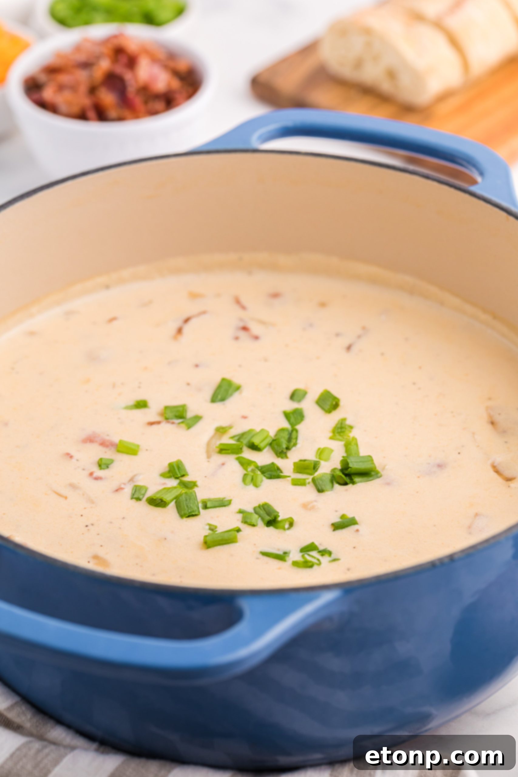 Ingredients spread out for Loaded Baked Potato Soup