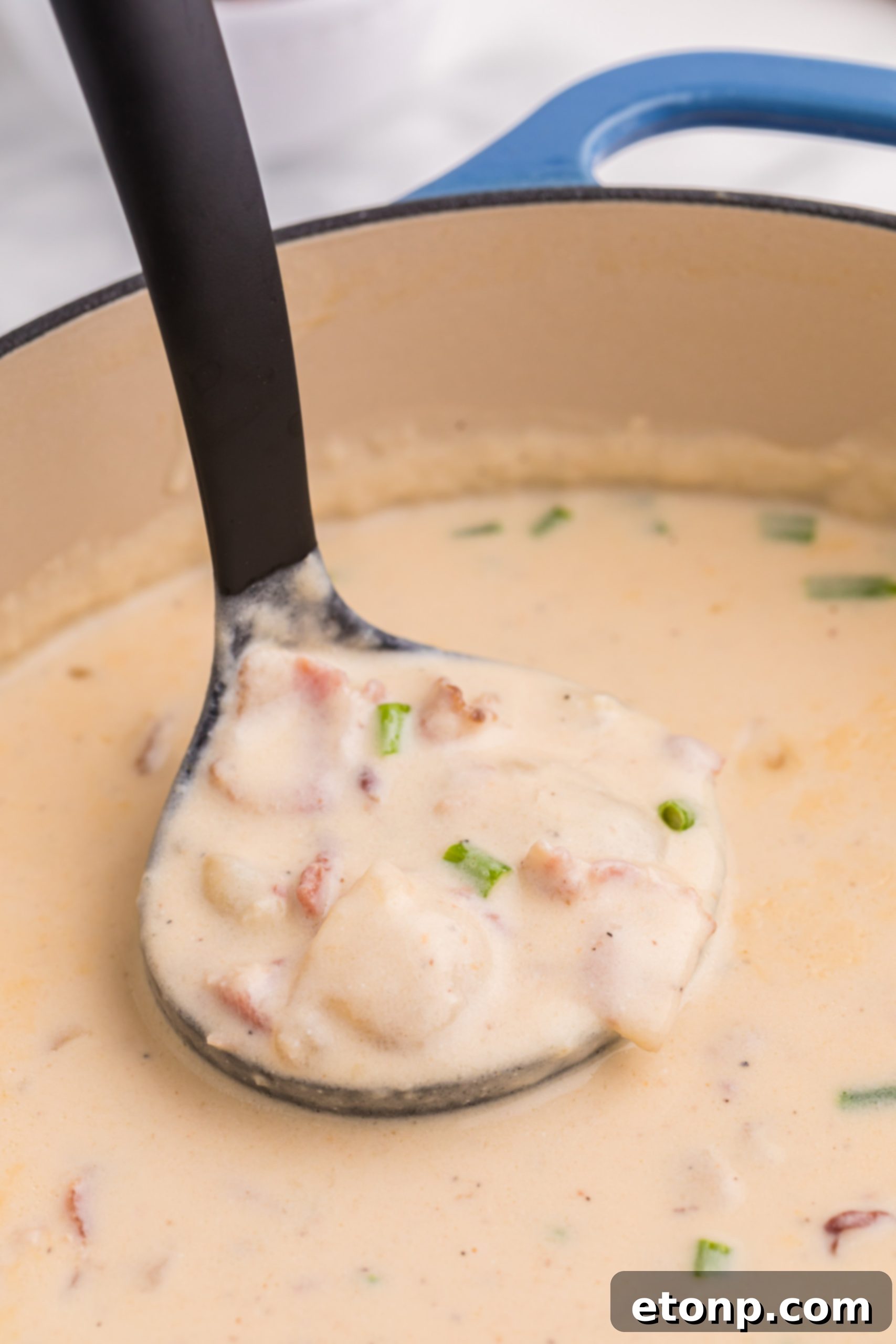 Delicious Loaded Baked Potato Soup in a bowl