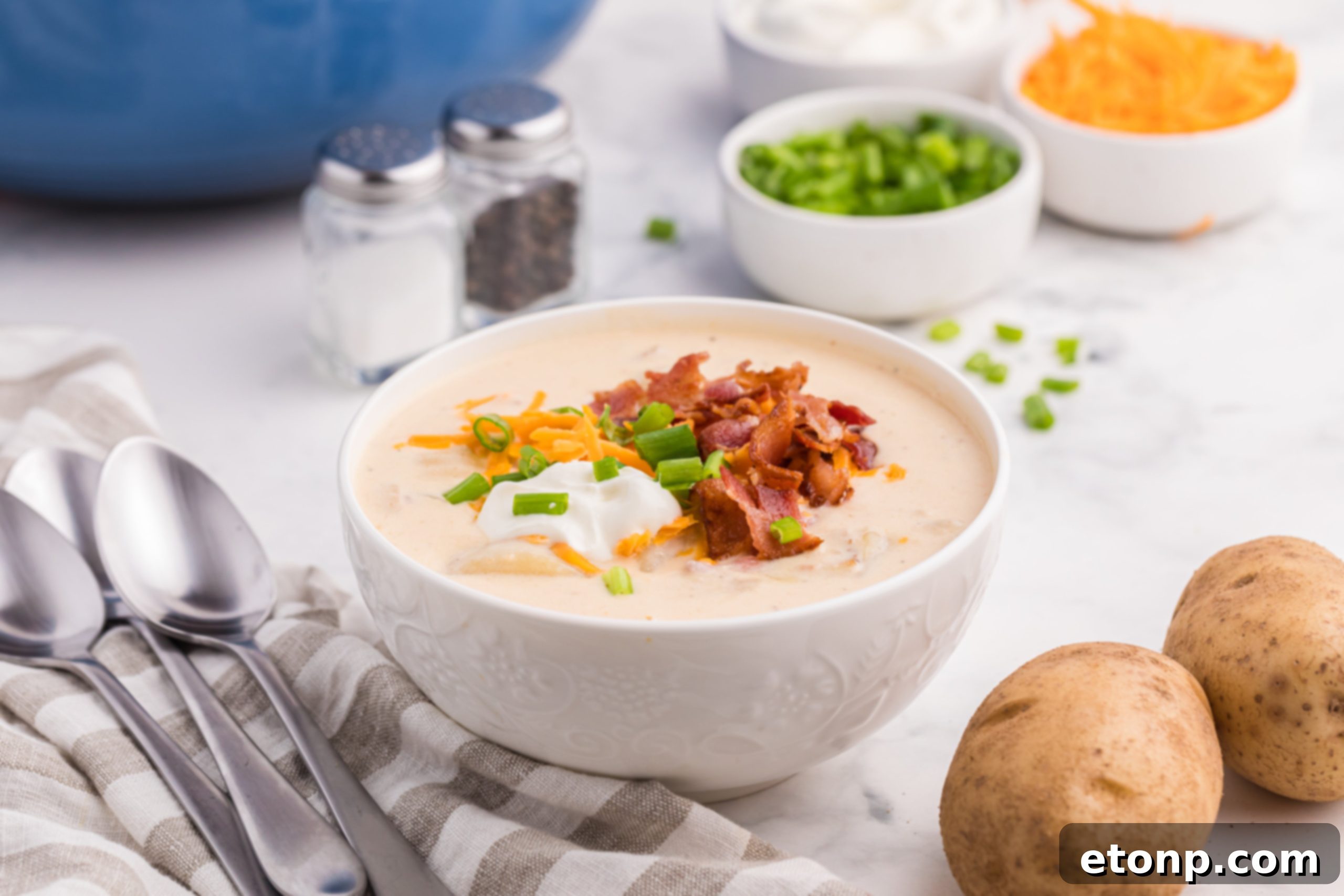 Crispy bacon pieces, perfect for soup