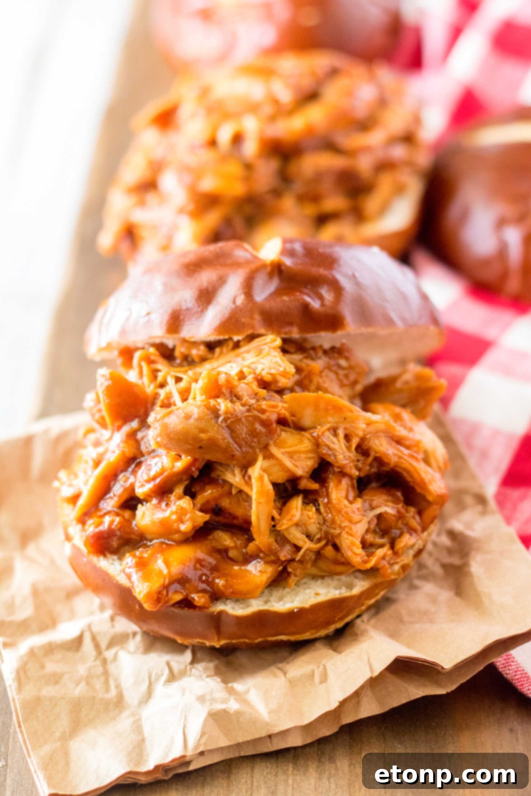 Slow Cooker Root Beer Chicken served on a plate with sides