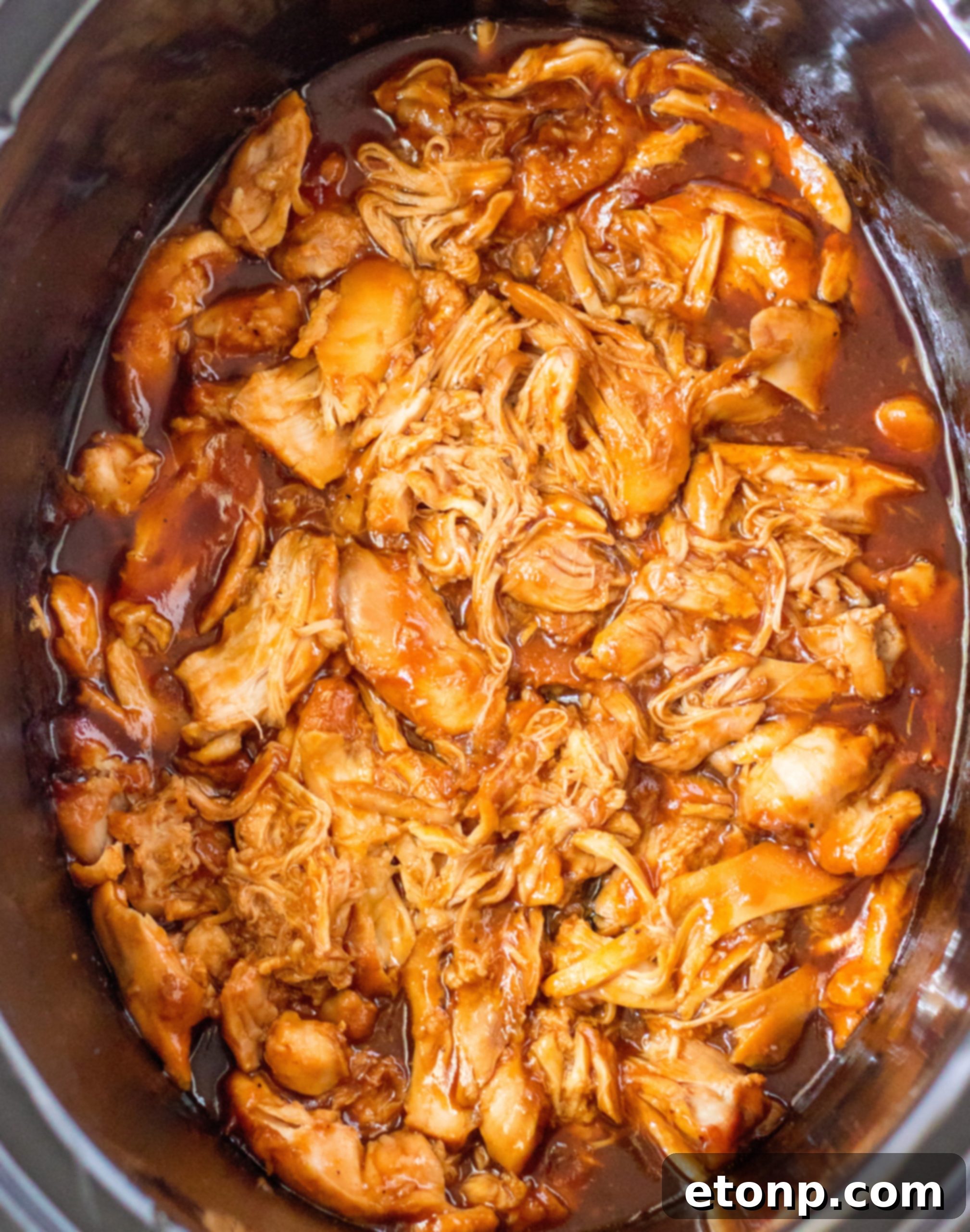 Slow Cooker Root Beer Chicken with a side of mashed potatoes