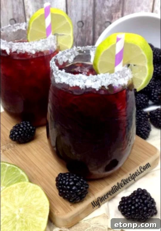 Close-up of fresh, ripe blackberries, essential for the recipe.