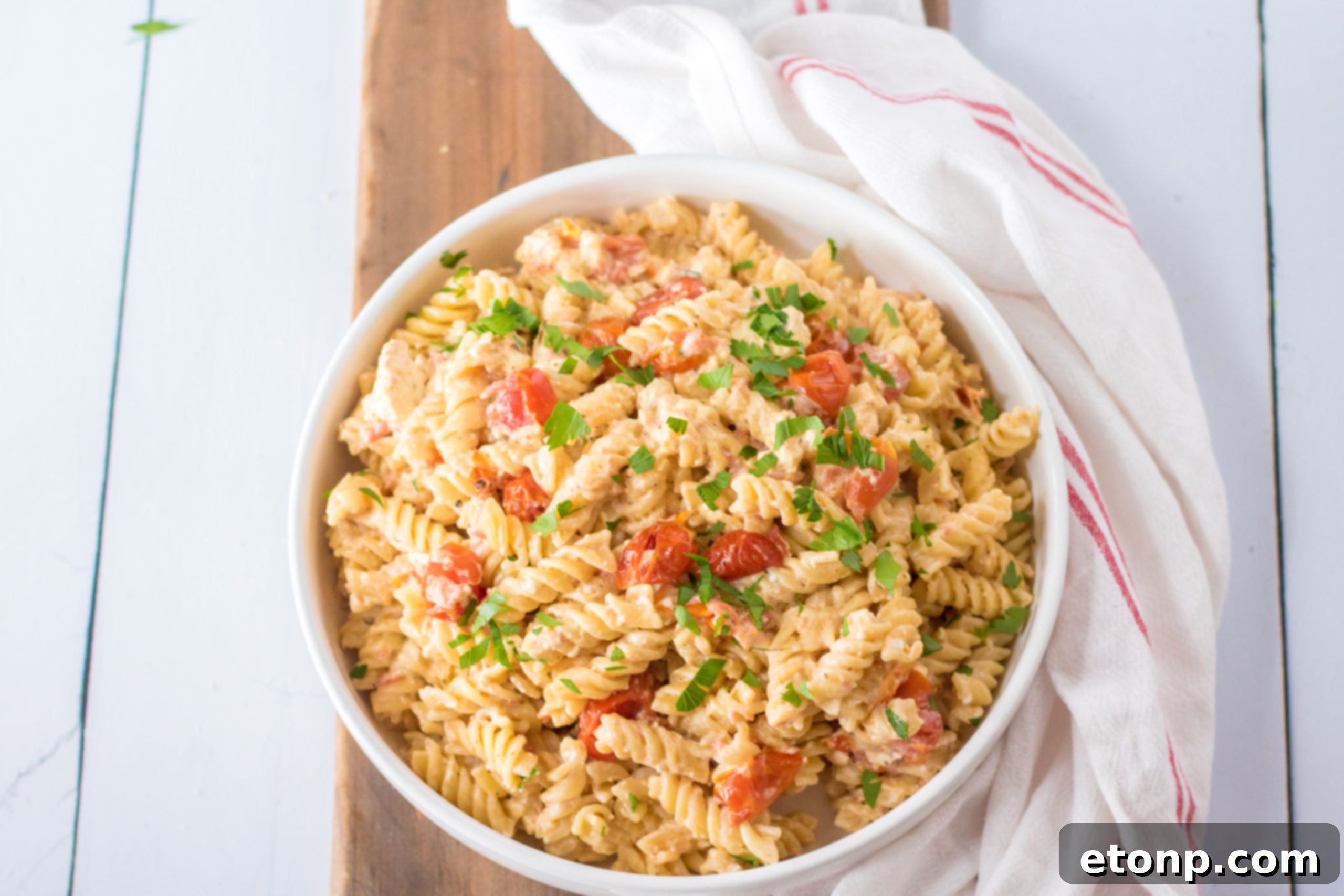 Cream cheese block for Slow Cooker Tomato Feta Pasta
