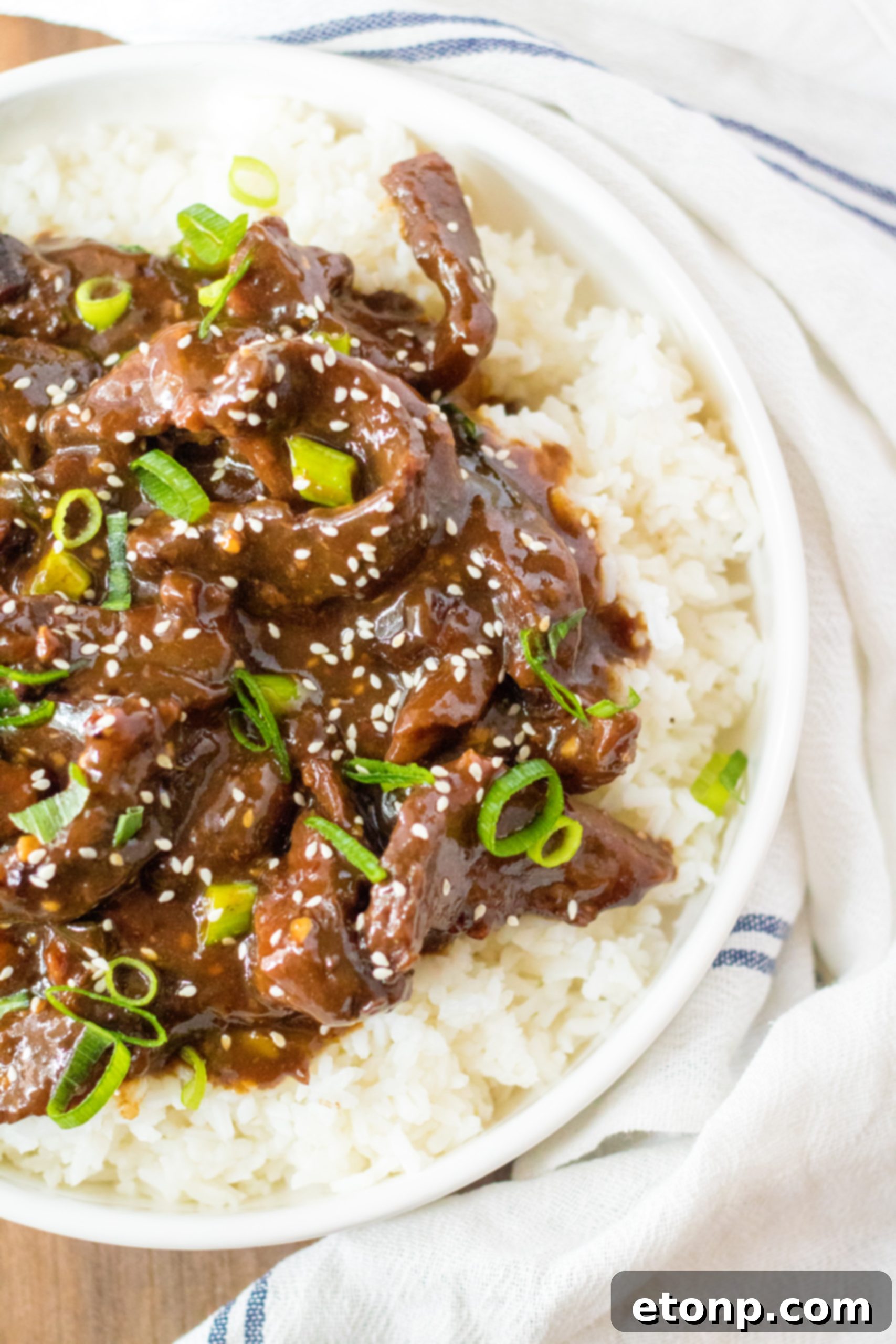 Mongolian Beef sauce ingredients being mixed in a bowl