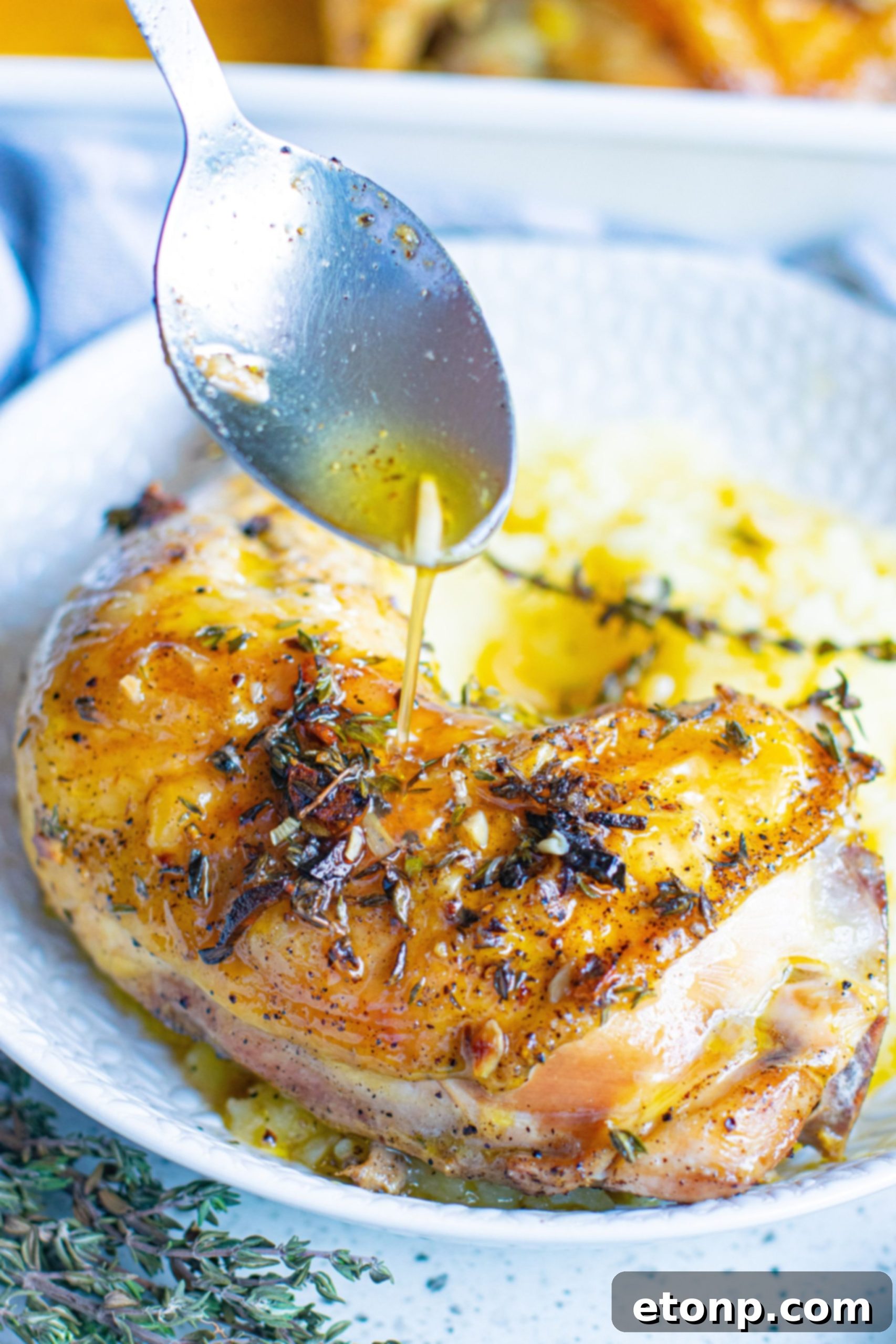 Golden Garlic Butter Roasted Chicken 3 Raw chicken thighs ready for cooking