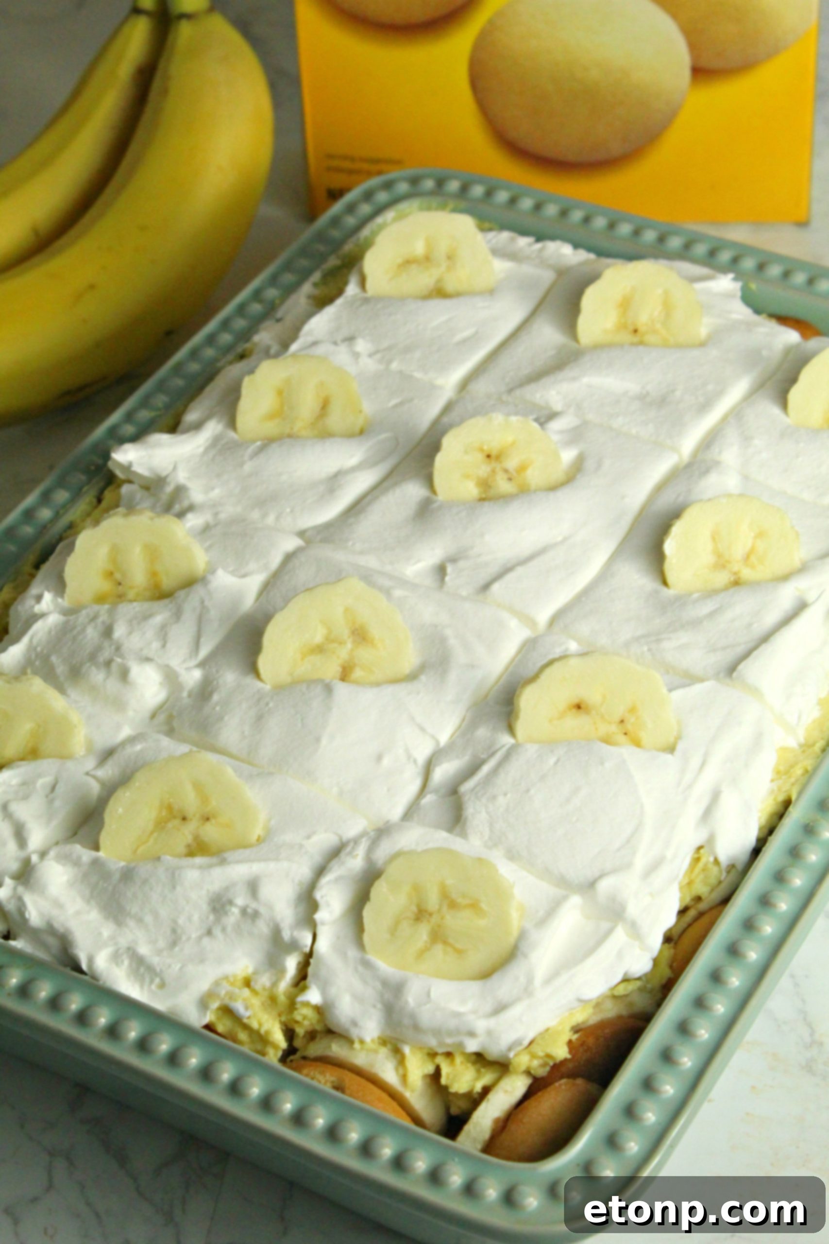 Ingredients for banana pudding including vanilla wafers