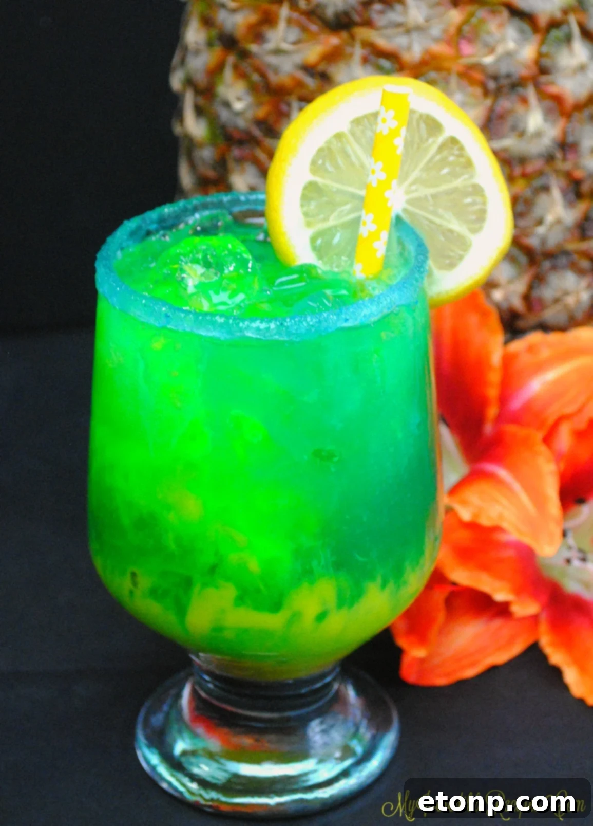 Artistically presented Lava Cocktail, highlighting its attractive colors and garnishes